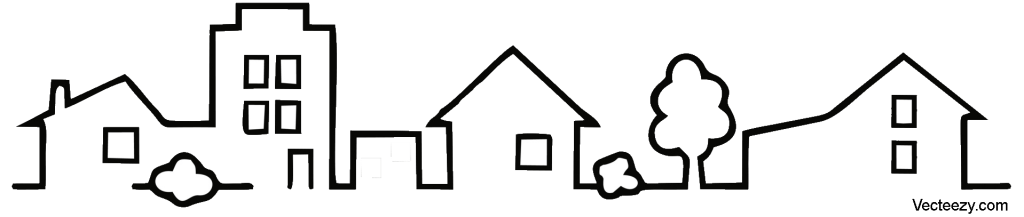 Outline of row of houses